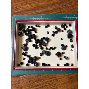 Black Glass Beads Assorted Shapes & Sizes For Jewelry Making Crafts 2.2oz